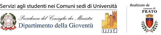 Logo Dipartimento della Giovent� - Presidenza del Consiglio dei Ministri , Anci (Associazione Nazionale Comuni Italiani) e Comune di Prato