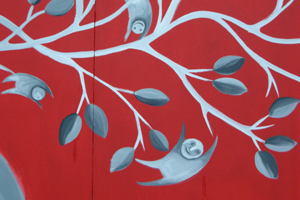 Particolare del murales di Lauraballa