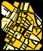 Mappa delle vie dove si trovano le vetrine allestite