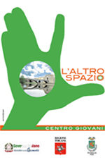 Locandina del centro giovani L'Altro Spazio: mano che contiene un panorama