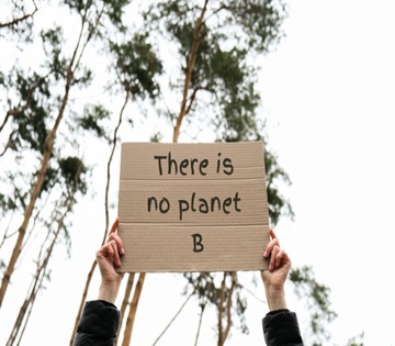 Cartello con scritto "There is no planet B"
