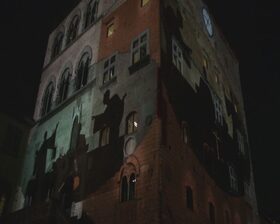 palazzo Pretorio durante la videoinstallazione