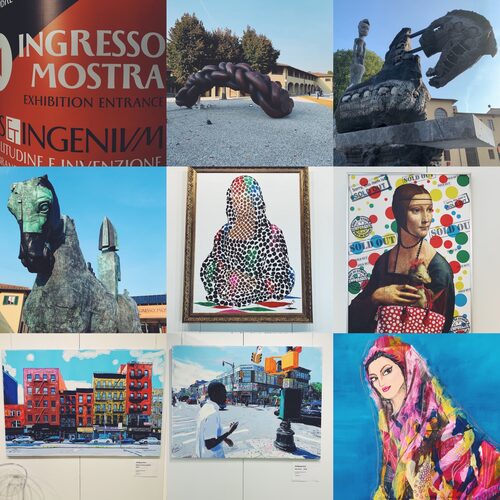 Collage a cura di Daria Derakhshan delle opere in mostra alla Florence biennale